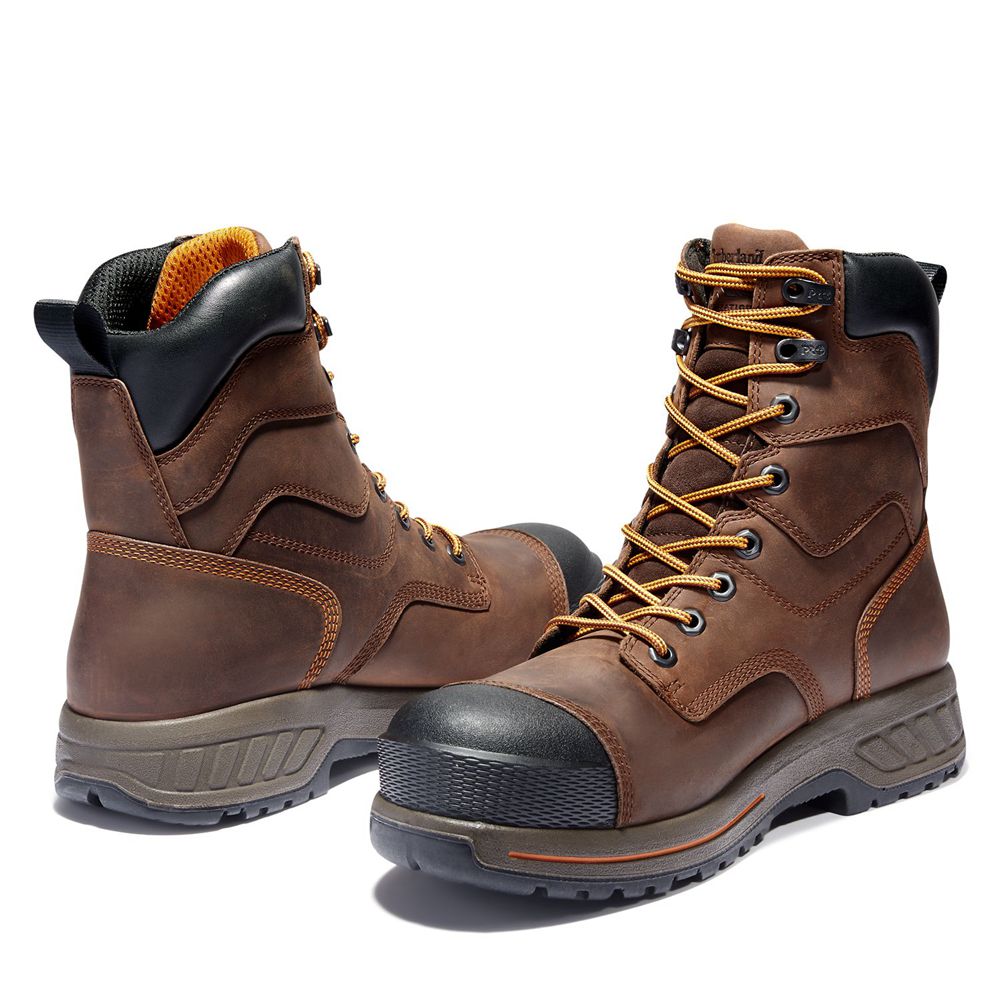 Botas de Trabajo Timberland Hombre Pro® Helix Hd 8\" Comp Toe Marrones/Negras - Chile GRM-583794